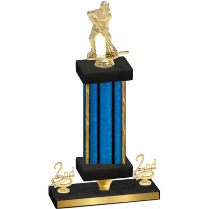 Premium Single Blue Glacier Second Place Hockey Trophy
