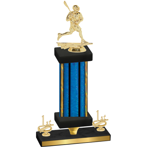 Premium Single Blue Glacier First Place Lacrosse Trophy