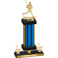Premium Single Blue Glacier Second Place Lacrosse Trophy