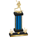 Premium Single Blue Glacier Third Place Lacrosse Trophy