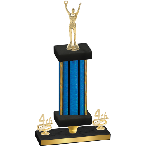 Premium Single Blue Glacier Fourth Place Victory Trophy