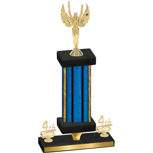 Premium Single Blue Glacier Fourth Place Victory Trophy