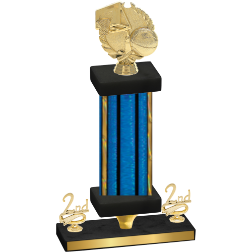 Premium Single Blue Glacier Second Place Basketball Trophy