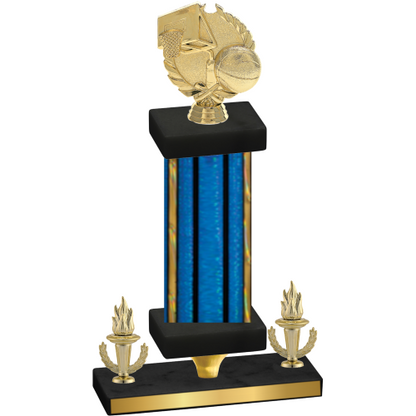 Premium Single Blue Glacier Victory Basketball Trophy
