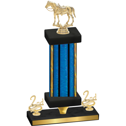 Premium Single Blue Glacier Second Place Horses Trophy