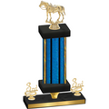 Premium Single Blue Glacier Third Place Horses Trophy