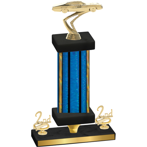 Premium Single Blue Glacier Second Place Cars Trophy