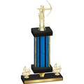 Premium Single Blue Glacier Fourth Place Archery Trophy