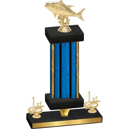 Premium Single Blue Glacier First Place Fishing Trophy