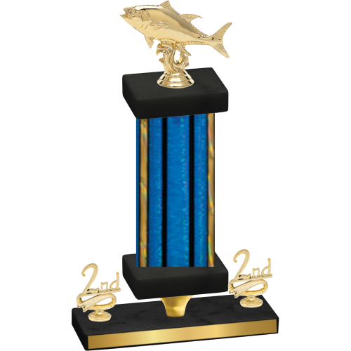 Premium Single Blue Glacier Second Place Fishing Trophy