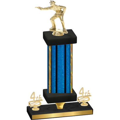 Premium Single Blue Glacier Fourth Place Shooter Trophy