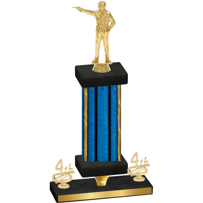 Premium Single Blue Glacier Fourth Place Shooter Trophy