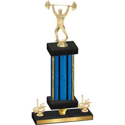 Premium Single Blue Glacier First Place Weights Trophy