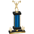 Premium Single Blue Glacier Fourth Place Weights Trophy
