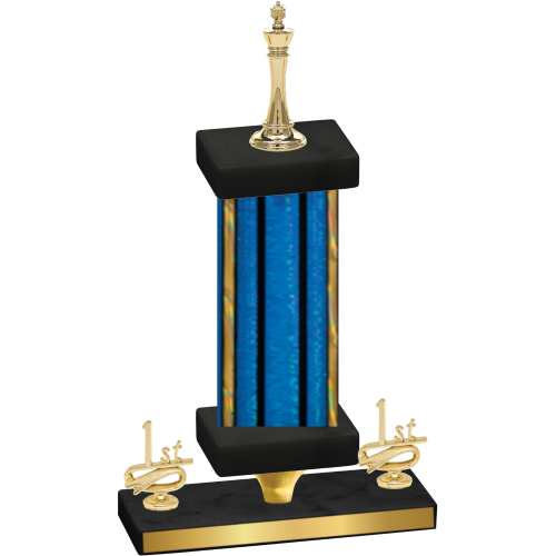Premium Single Blue Glacier First Place Chess Trophy
