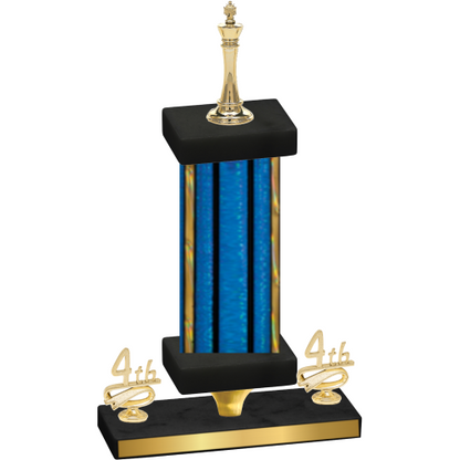 Premium Single Blue Glacier Fourth Place Chess Trophy