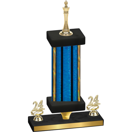 Premium Single Blue Glacier Year Chess Trophy