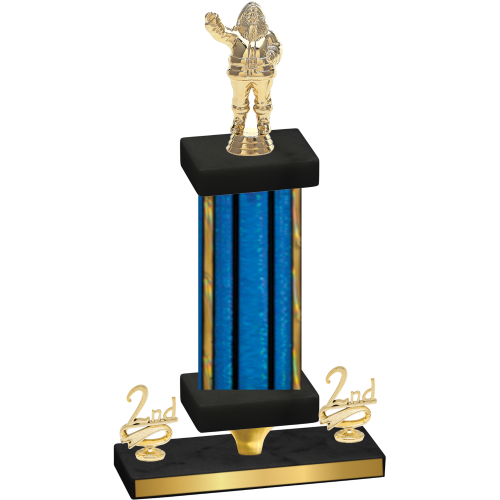 Premium Single Blue Glacier Second Place Holiday Trophy