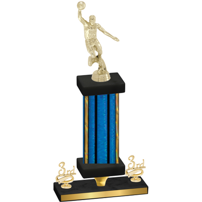 Premium Single Blue Glacier Third Place Basketball Trophy