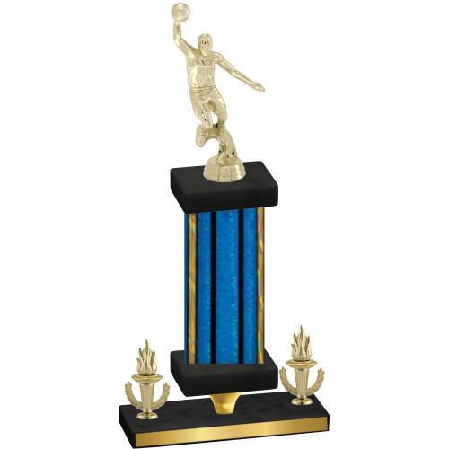 Premium Single Blue Glacier Victory Basketball Trophy