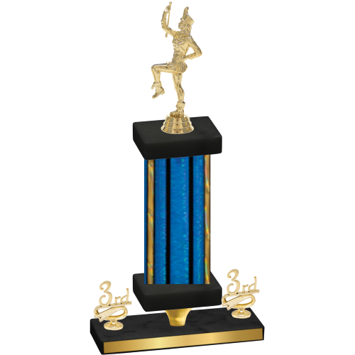 Premium Single Blue Glacier Third Place Majorette Trophy