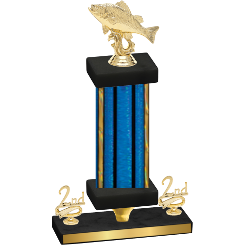 Premium Single Blue Glacier Second Place Fishing Trophy
