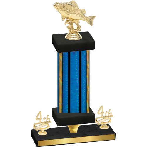 Premium Single Blue Glacier Fourth Place Fishing Trophy