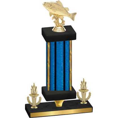 Premium Single Blue Glacier Victory Fishing Trophy