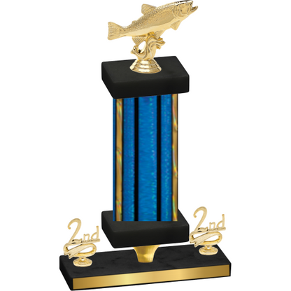 Premium Single Blue Glacier Second Place Fishing Trophy