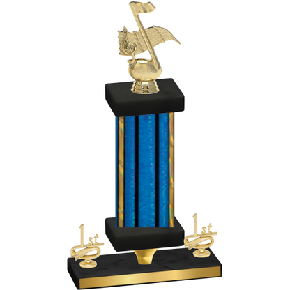 Premium Single Blue Glacier First Place Music Trophy
