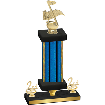 Premium Single Blue Glacier Second Place Music Trophy