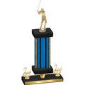 Premium Single Blue Glacier Second Place Golf Trophy