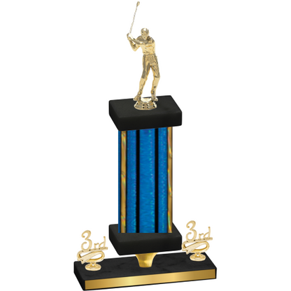 Premium Single Blue Glacier Third Place Golf Trophy