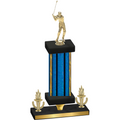 Premium Single Blue Glacier Victory Golf Trophy
