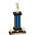 Premium Single Blue Glacier Second Place Golf Trophy