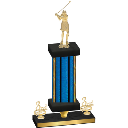 Premium Single Blue Glacier Third Place Golf Trophy