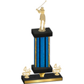 Premium Single Blue Glacier Fourth Place Golf Trophy