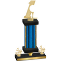 Premium Single Blue Glacier Fourth Place Golf Trophy