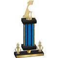 Premium Single Blue Glacier Victory Golf Trophy