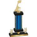 Premium Single Blue Glacier Year Golf Trophy