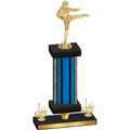 Premium Single Blue Glacier First Place Karate Trophy