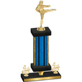 Premium Single Blue Glacier Fourth Place Karate Trophy