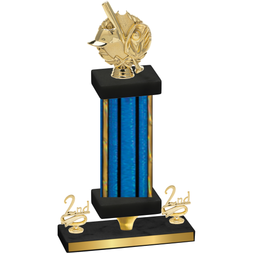 Premium Single Blue Glacier Second Place Baseball Trophy