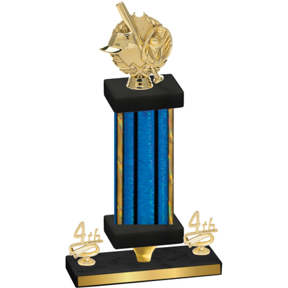 Premium Single Blue Glacier Fourth Place Baseball Trophy