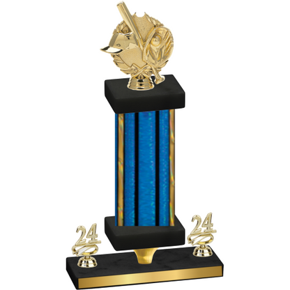 Premium Single Blue Glacier Year Baseball Trophy