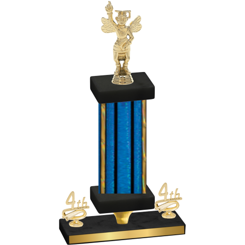 Premium Single Blue Glacier Fourth Place Academics Trophy