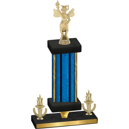 Premium Single Blue Glacier Victory Academics Trophy