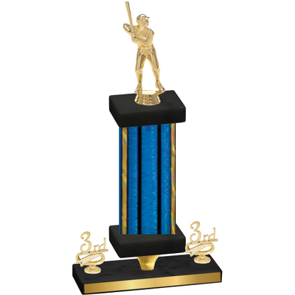 Premium Single Blue Glacier Third Place Baseball Trophy