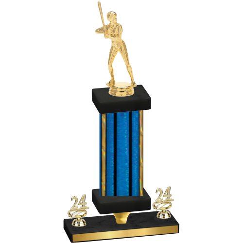 Premium Single Blue Glacier Year Softball Trophy