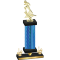 Premium Single Blue Carbon Fiber First Place Football Trophy